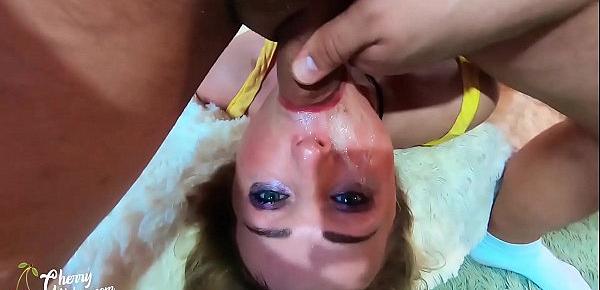  Blonde Sloppy Deepthroat Big Dick and Cum in Mouth